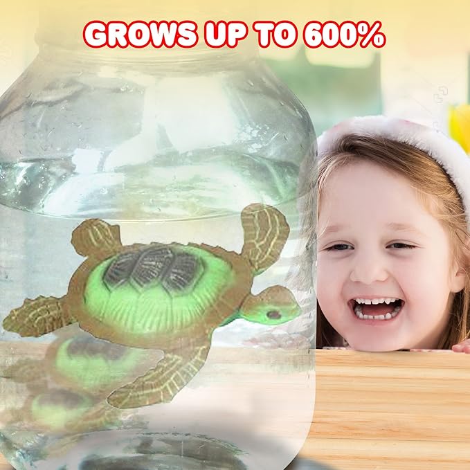 ArtCreativity Growing Sea Animals 6 Different Water Expanding Sea Creatures - Grows 6X Larger, Amazing Sensory Jelly-Like Toy, Fun Educational Gift, Party Favor, Easter Basket Stuffer for Kids