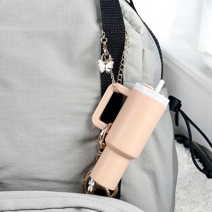 ERTUNA Mini Tumbler Keychain Accessories for Stanley Cup, 2 Way Cute Charms Chapstick Lip Balm Holder for Women Purse Handbag