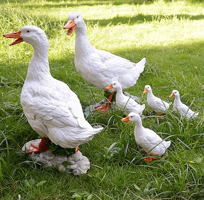 coolboy Real Duck Figurine,Animal Resin Statue Indoor Resin Duck Statue,Garden Decoration Outdoor Sculptures Animal Ornament