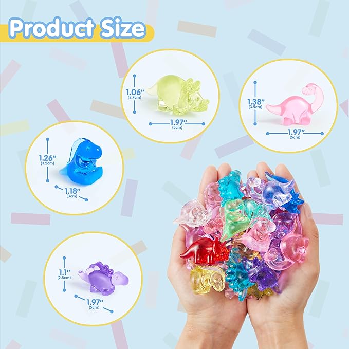 JOYIN 50 Pcs Mini Dinosaur Figures, Tiny Dinosaur Figurines for Slime Charms for Crafts, Mini Resin Animals to Hide, DIY Miniature Scenes, Party Favors, Vase Filler