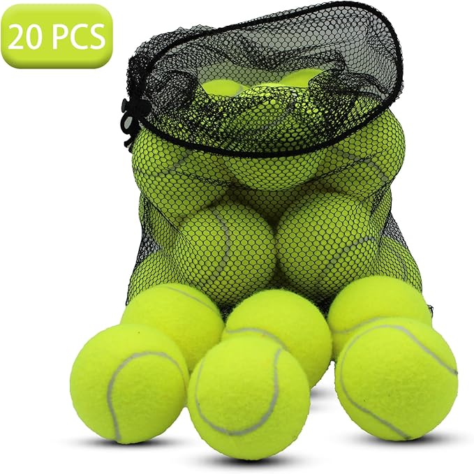 SHYUJAJIE Tennis Balls, 20 Pack Training Tennis Balls,High Elasticity Practice Tennis for Beginner, Exercise Playing Balls for Pet Dog
