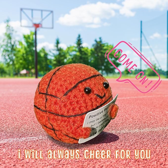Zelaxeyi Mini Handmade Crochet Basketball for Dad from Daughter, Son or Wife, Cool Christmas & Birthday Present for Dad Father Daddy New Dads, Stocking Stuffer Ideas