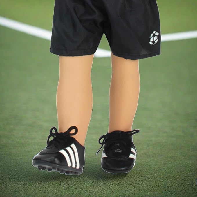 Sophia's Classic Faux Leather Football Soccer Cleat Shoes with White Striped Accents & Realistic Shoelaces for 18” Dolls, Fuchsia