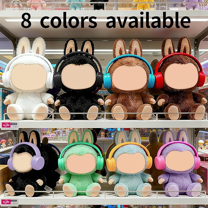 Olyre Doll Headphones for Dolls, Fits 17cm(6.69") Height Trendy Dolls or 1/6 BJDs, Miniature Headset Costume/Clothing Accessory (Doll Not Included) (Orange)