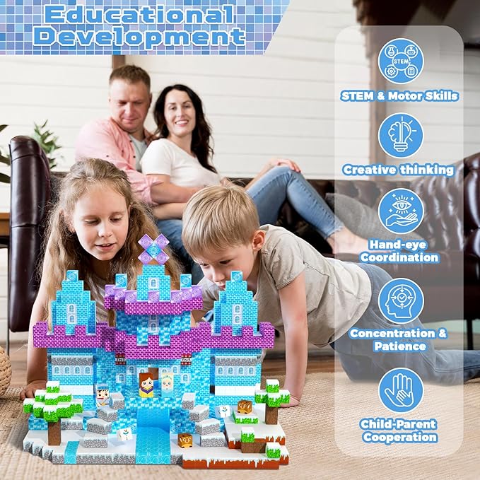150PCS Magnetic Blocks - Magnet Building Blocks, Magnet Cubes Tiles Princess Castle Toy, STEM Montessori Sensory Stacking Toys Birthday Gift for Kids Ages 3 4 5 6 7 8 9 10 Years Old