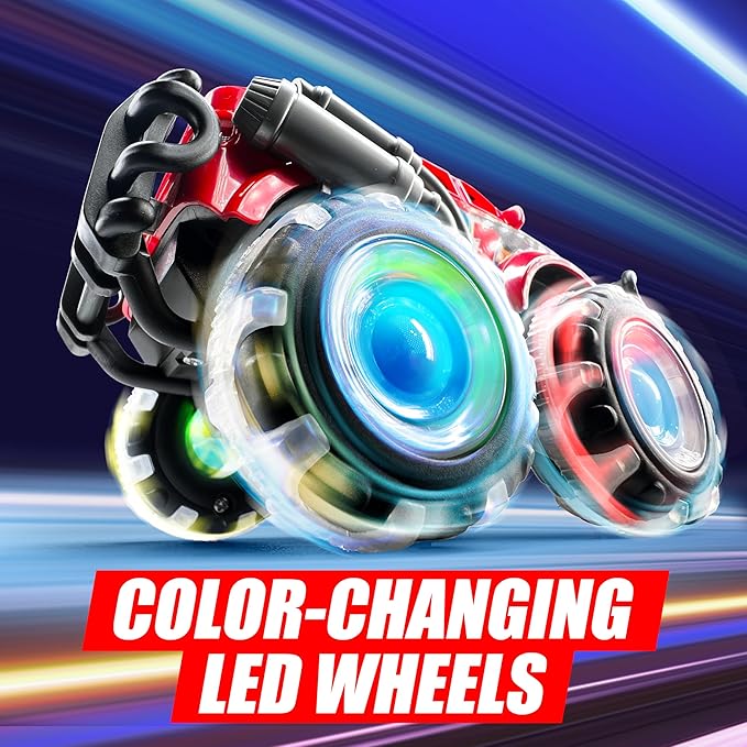 3Pack Monster Truck Toy - Toy Truck with Flashing LED Wheels - Light-Up Cars for Toddlers - Easter Basket Stuffers Birthday Gift for Boys Girls - Friction-Powered