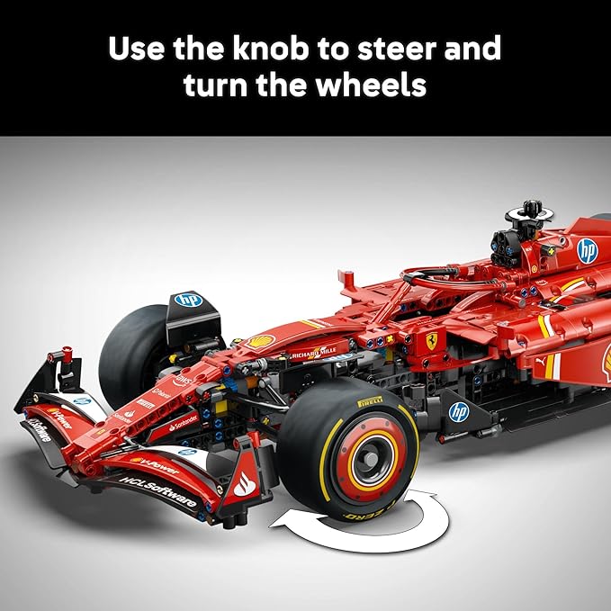 LEGO Technic Ferrari SF-24 F1 Model Car Kit - Building Set for Adults, Ages 18+ with Realistic Features - Ferrari DIY Craft for Display - Gift Idea for F1 Fans - 42207