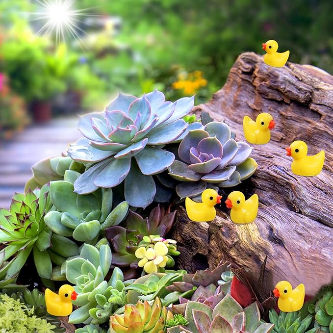 Mini Resin Ducks 220 Pack Tiny Duck Figurines Bulk for Miniature Dollhouse Decor Accessories Garden Aquarium Potted Ornament Party Toys DIY Craft Office Classroom Activity to Hide