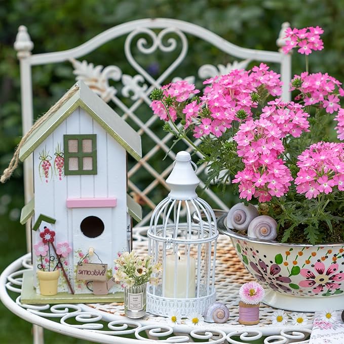 CoCud Mini Flowers Dollhouse in Vase, 2.76" Total Length, Silk Plastic Miniature Dollhouse Accessories with Tiny Lily Yellow - (Applications: for Fairy Micro House Ornament) 1-Pieces