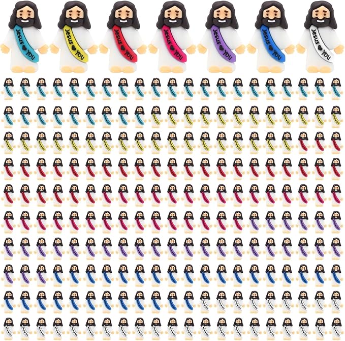 210 Pack Little Jesus Figurines in Bulk, Pocket Jesus Loves You, Jesus Small Figures, Little Tiny Jesus Figures for Church Christmas Party Favors Baptism Gifts