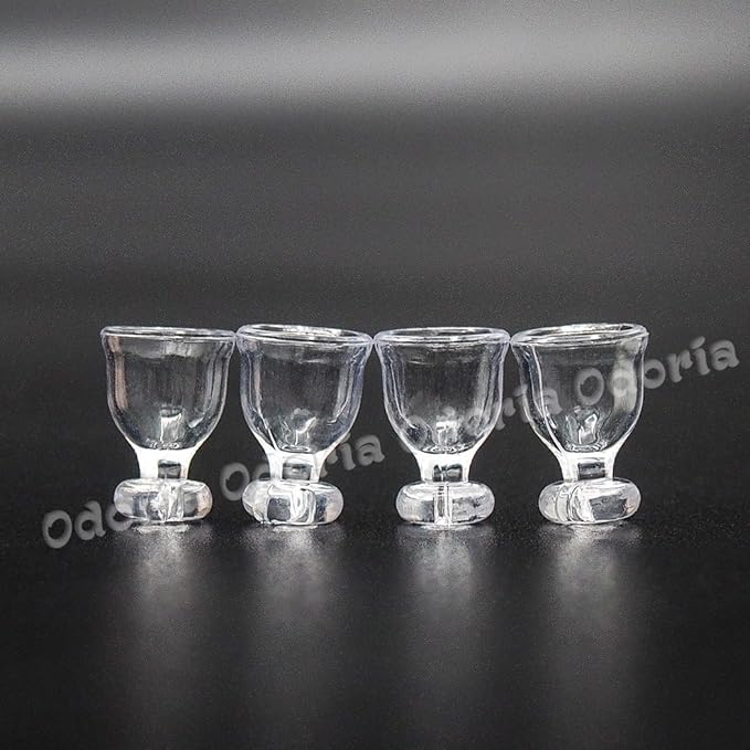 Odoria 1/12 Miniature Empty Wine Glasses 4Pcs Dollhouse Decoration Accessories, A