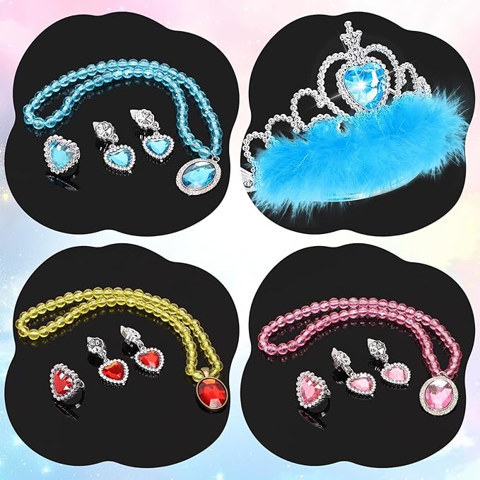 Mastom Princess Dress Up Shoes Set, Girls Role Play Dress Up Toys, Toddler Princess Dress up Shoes with Crowns kit Gift for Girls Aged 3 4 5 6 Years Old