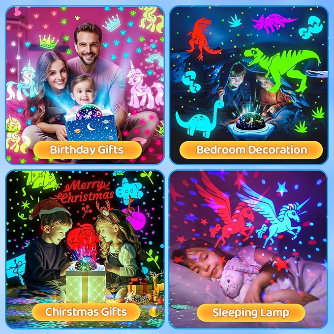 One Fire Night Light for Kids Gifts, 6 Films+78 Lighting Modes Ceiling Star Projector, Rechargeable Night Light Projector,360°Rotion Star Lights for Bedroom Decor,Sensory Toys for Baby Christmas Gifts