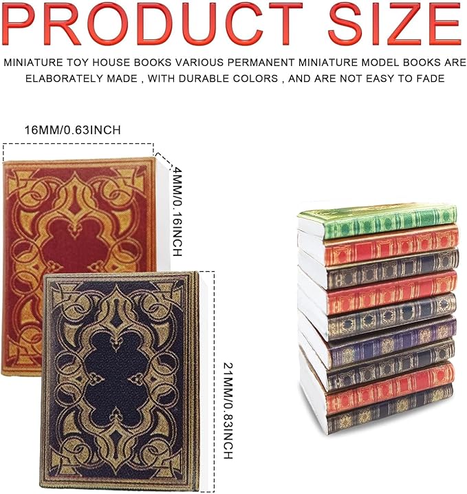 BLMHTWO 30 Pieces 1: 12 Scale Miniature Books Dolls House Books Miniature Books for Dolls House Dolls House Miniatures Writable Page-Turnable Reusable Minature Books for Dolls Bedroom Study Room