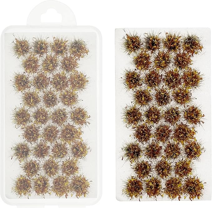 Woohome Static Grass Tufts Flower Cluster Vegetation Groups Miniature Flower Clusters for Terrain Railway Scenery Table Landscape, Light Red and Yellow