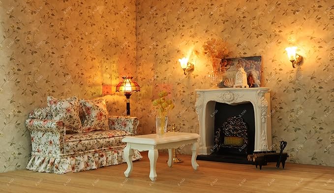 iLAND Dollhouse Wallpaper, Nice 1/12 Scale Accessories & 1/6 Scale Accessories for DIY Dollhouse Décor, 39 * 15.7 inch Beautiful Doll House Wall Paper w/Harmonious Proportions & Realistic Touch