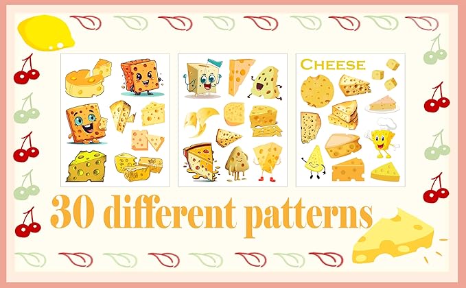 PIBIPAID 240 Cheese Tattoos Temporary Stickers Cheese Party Supplies Decorations Camping Themed Birthday Baby Shower Party Tattoos