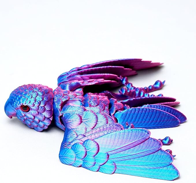 3D Printed Flexible Parrot Model,Bird with Wing,Movable Joints,Home Office Decor,Interesting Toys for Autism/ADHD,Festival Gifts toco,Fidget Toys, Executive Desk Animals Toy (Colorful 2)
