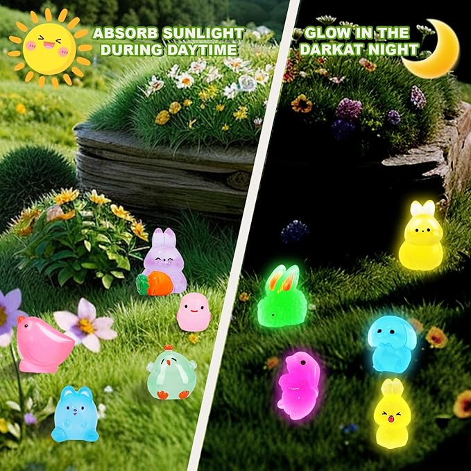 120 Pcs 4th of July Luminous Mini Resin Ducks 3 Colors Patriotic Tiny Ducks Figures to Hide Miniature Figures in The Dark for Independence Day Memorial Day Party Gifts Decorations