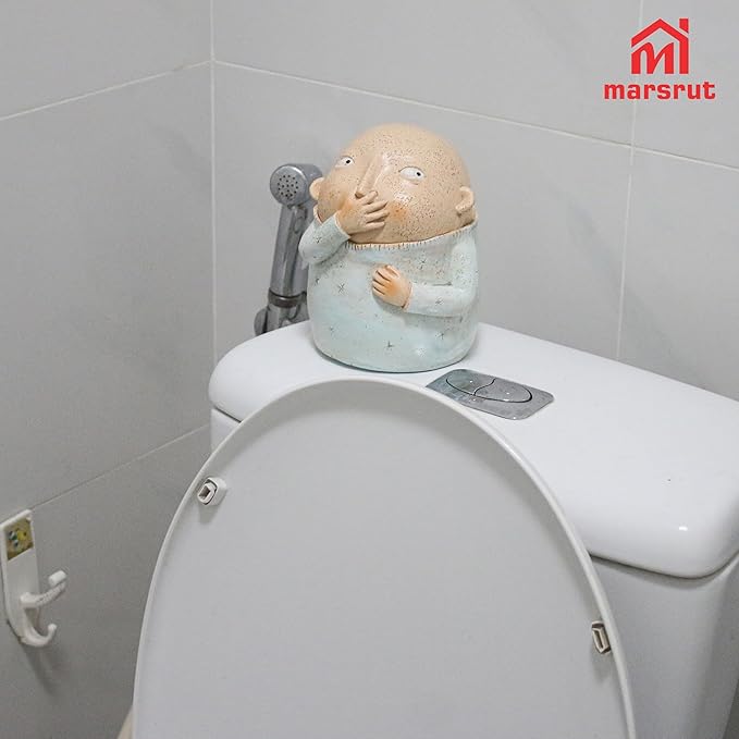 Marsrut Boy Holding Nose Bathroom Statue Figurines: Quirky Bathroom Decor, Small Knick Knacks for Shelves, Shelf Sitters on Toilet, Cute Kitschy Creative Resin Funny Sculptures Ornament