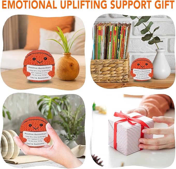 Zelaxeyi Funny Crochet Mini Basketball Gift for Basketball Lovers,Birthday Gifts for Men Women Basketballs Players Emotional Support Crochet
