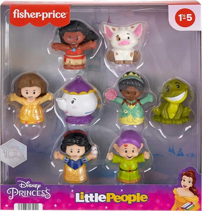 Fisher-Price Little People Toddler Toys Disney Princess Story Duos 8-Piece Figure Set for Pretend Play Kids Ages 18+ Months
