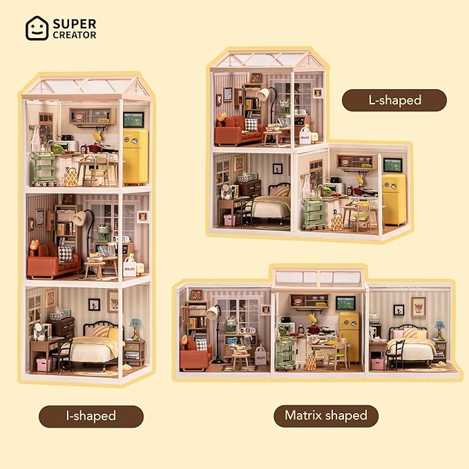 Wowood Super Creator-Mini Blocks Model Building Set for Adults, Miniature Plastic House Kit Super Store-Building Blocks Toys, DIY Crafts/Hobbies for Adults (Sweet Dream Bedroom)