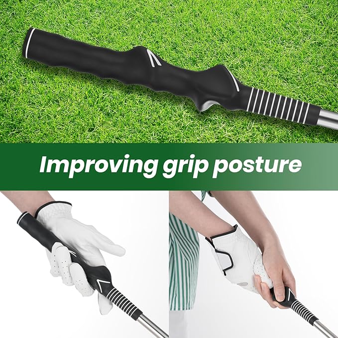 FODESAN Retractable Golf Swing Trainer – Enjoy Swinging Anytime, Anywhere,Training Aid for Grip Correction, Click Feedback & Arm Connection, for Right & Left-Handed Golfers, Indoor & Outdoor Practice