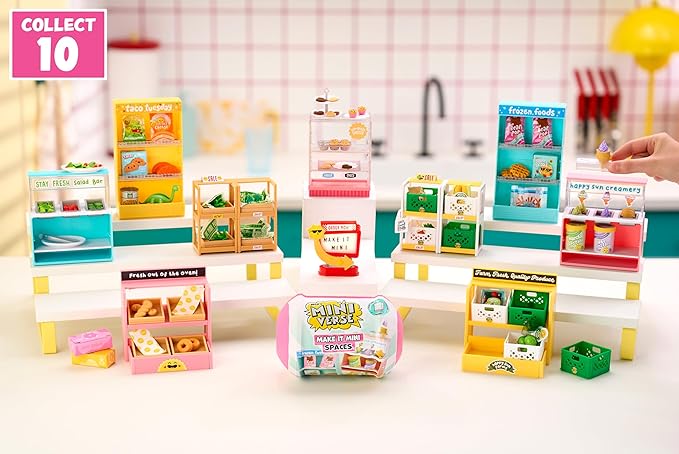 MGA's Miniverse Make It Mini Spaces Furniture (2 Pack), Mystery Surprise Packaging, Mini Collectibles, Replica Food, Replica Plants, Customize, DIY Crafts, Hobby, Collectors, Display, Gifts, 8+