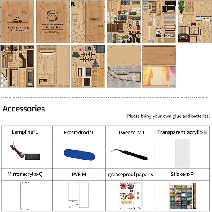 Book Nook Kit - DIY Miniature Dollhouse Kit,Japanese for Adults and Teens, Tiny House Bookshelf Decor 3D Wooden Puzzle, Gifts for Family, Friends