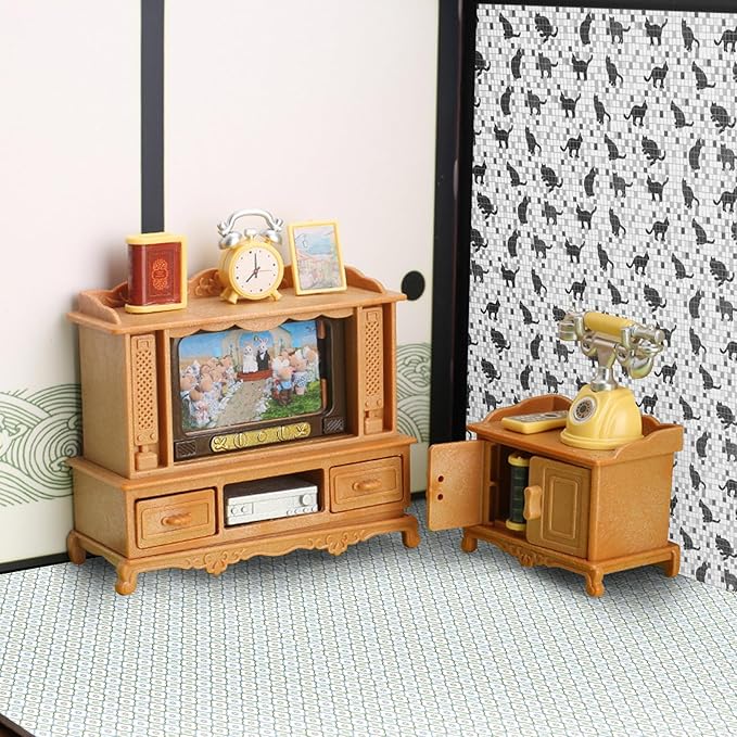 6 Rolls Miniature Dollhouse Wallpaper and Flooring Peel and Stick Mini Stone Brick Tile Tape Stickers DIY Self Adhesive Dollhouse Accessories