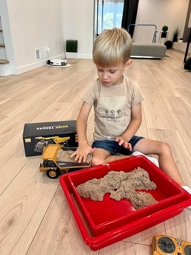 RC Dump Truck Toy for Kids | 9-Channel Metal Construction Vehicle with Working Bed, Lights & Sounds, Rechargeable Remote Control Truck for Boys Ages 3-12, Durable STEM Gift for Birthday 2026