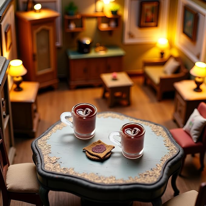 2 Pcs Miniature Coffee Cups Model Dollhouse Ornament Dollhouse Decoration Mini Decor Doll House Accessories Random Color Miniature Dollhouse Accessories（Random Style）