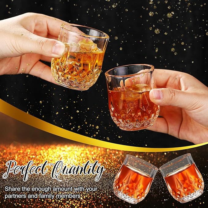 Meanplan 2.7oz Mini Shot Glasses Set Tasting Glasses Heavy Base Clear Shot Cup Cute Cordial Mini Wine Cups for Serving Whiskey, Wine, Juice (36 Pieces)