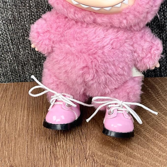 Compatible with Labubu Doll Shoes for 17cm Doll,Shoes Used for Labubu Accessories (P-Pink)