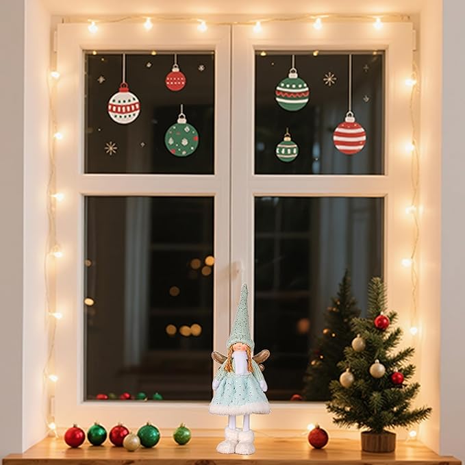 Dedrian11 Christmas Decor Handcrafted Fabric Angel Doll, Festive Elf Figurine with Whimsical Charm,Ornament & Gift for Women, Christmas Tree Decor & Home Accent (Mint Blue)