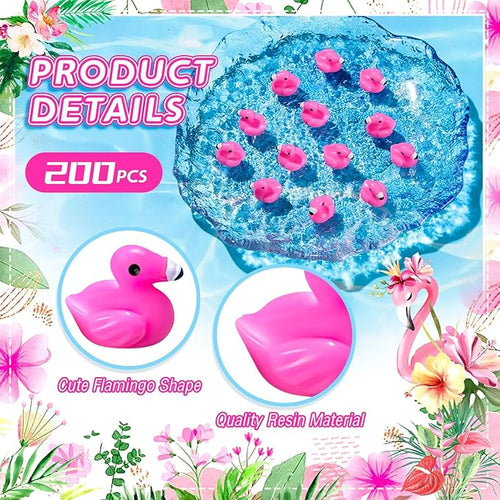 100Pcs Mini Resin Flamingo Ducks, Flamingo Tiny Figurines for Cake Topper Garden Dollhouse Landscape Aquarium Ornaments DIY Crafts