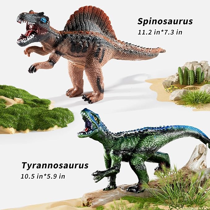 Big Dinosaur Toys for Kids 3-5, 7 Piece Realistic Soft Dinosaur Figures, Jumbo Dinosaur Toys for Kids 5-7, Dinosaur Party Favors, Birthday Gifts for Boys & Girls