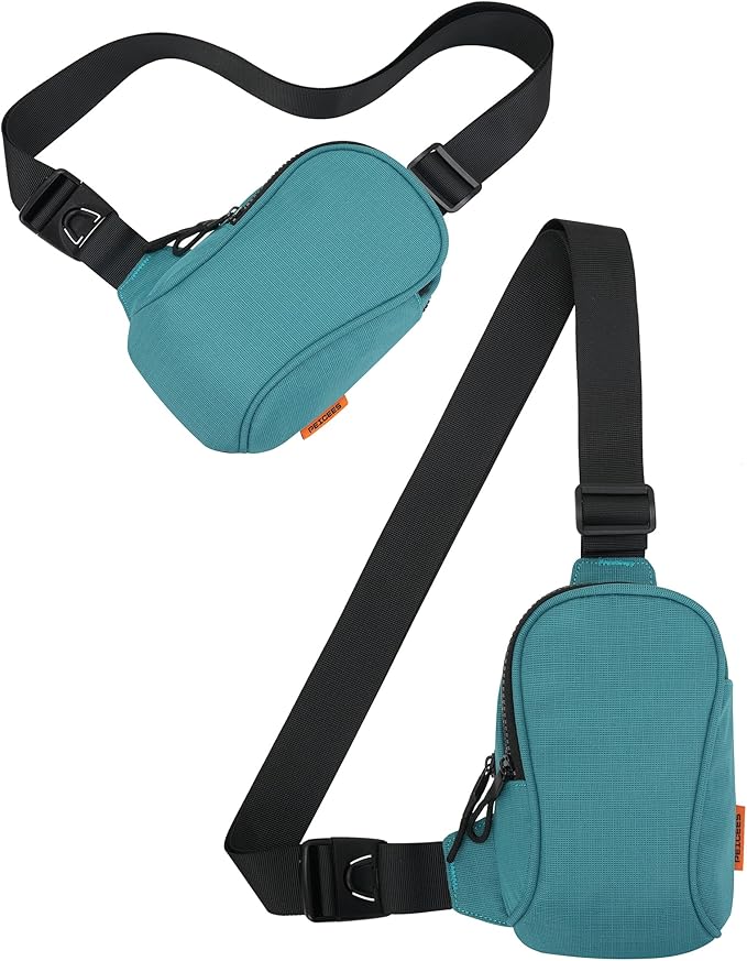 Peicees Sportswear Essentials Small Crossbody Bag for Men Women Mini Sling Bag Travel Running Phone Daypack Cross Body Shoulder Bags, Turquoise