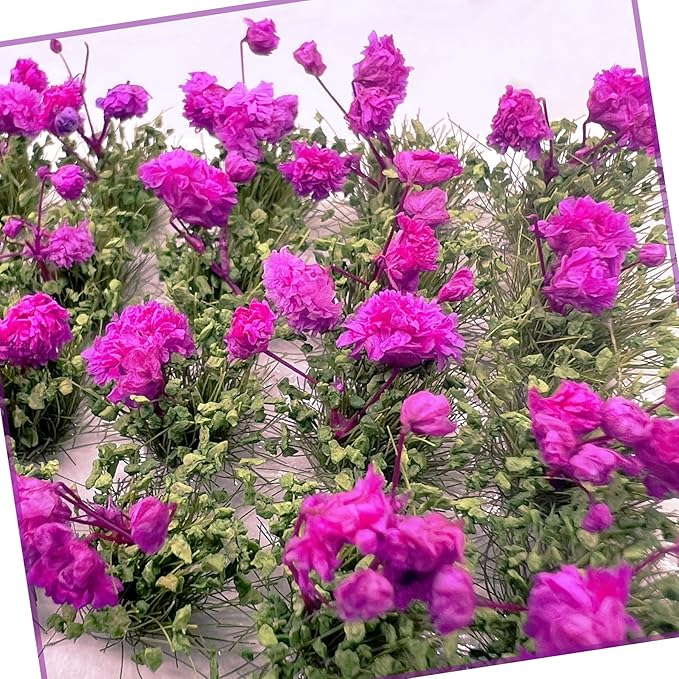 Woohome Flower Cluster Flower Vegetation Groups Grass Tufts Miniature Static Scenery for DIY Architecture Building Model Railway Train Diorama Garden Scenery Landscape Layout (Violet, Rose)