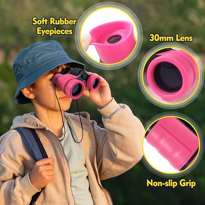 Binoculars for Kids, Kids Binoculars for Ages 3-12 Boys Girls, Outdoor Gifts Toys for Kids- Perfect for Bird Watching, Camping, and Outdoor Exploration