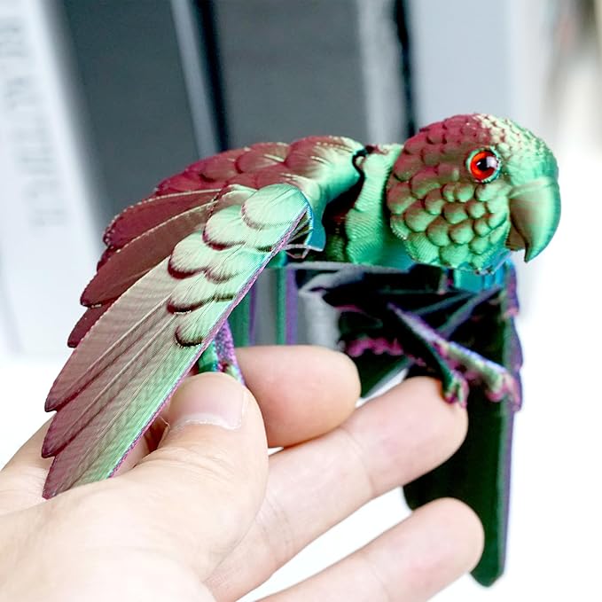 3D Print Parrot Figure, Bird with Wing,Movable Joints, Home Office Decor,Interesting Toys for Autism/ADHD,Festival Gifts toco,Fidget Toys, Executive Desk Animals Toy