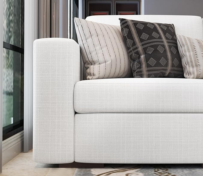 Sectional Couches for Living Room - Modular L Shaped Couch with Ottoman - Beige U Shape Sofa Furniture Set 6 Piece Modern Upholstered Oversized Daybed Sleeper Sofas