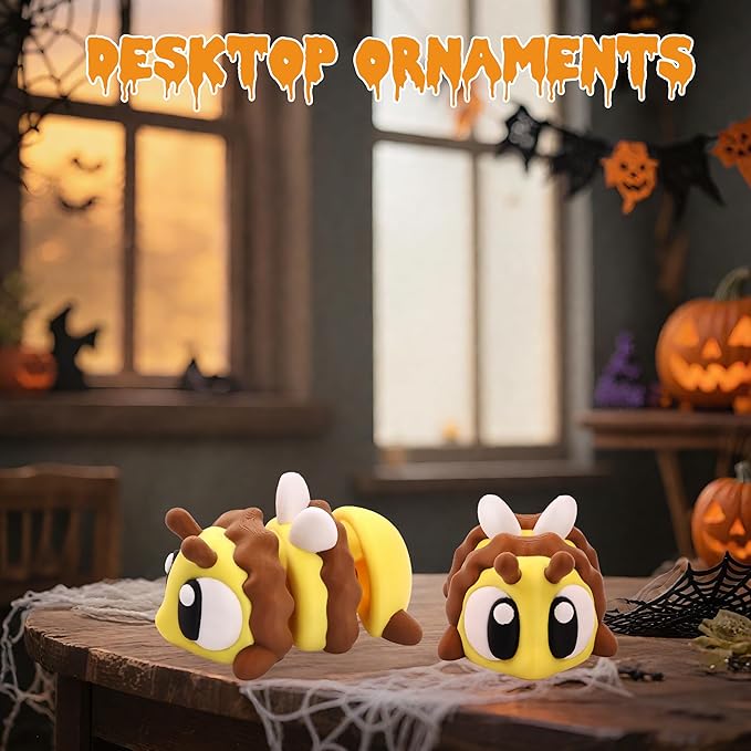 4.3 inches 3D Printed Bee Figurines, Animal Figurines, Articulated Fidget Toys, Desk Decoration, Party Favor, Birthday Gifts, Office Display, Collectible Animals for Boys and Girls