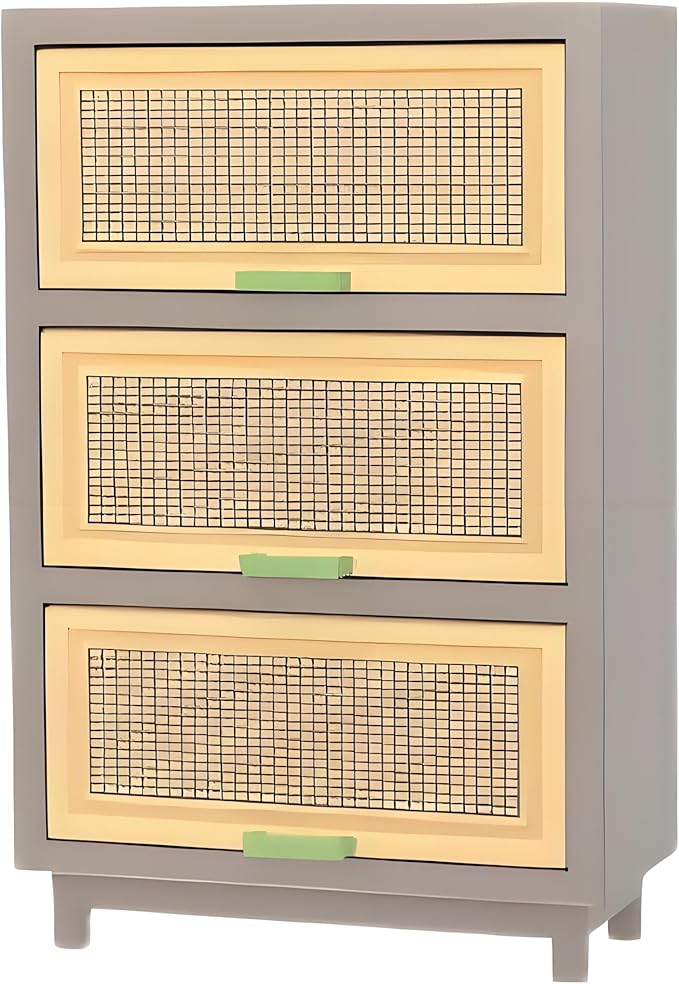 Miniature 3-Door Shoe Cabinet Model – 1:12 Scale Home Living Theme Creative Miniature Furniture, DIY Micro Scene Shoe Storage for Dollhouse, Life Scene Display, Collector & Craft Enthusiast Décor（ C ）
