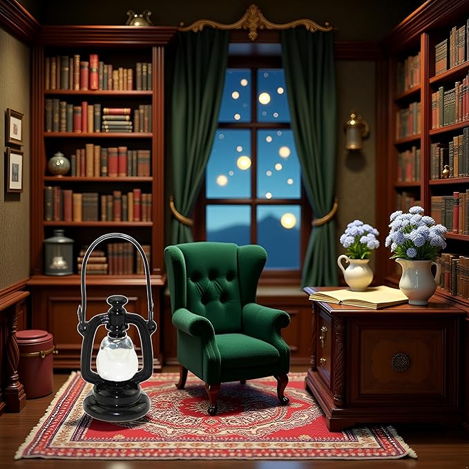 Black Decoration Accessories, 1:12 Dollhouse Miniature Scene Model Hurricane Lantern Play, Accessories (23 x 43 mm),Decorations,This Product is not Suitable for Children Under 12