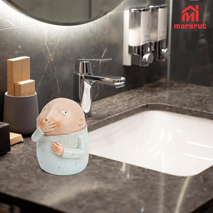 Marsrut Boy Holding Nose Bathroom Statue Figurines: Quirky Bathroom Decor, Small Knick Knacks for Shelves, Shelf Sitters on Toilet, Cute Kitschy Creative Resin Funny Sculptures Ornament