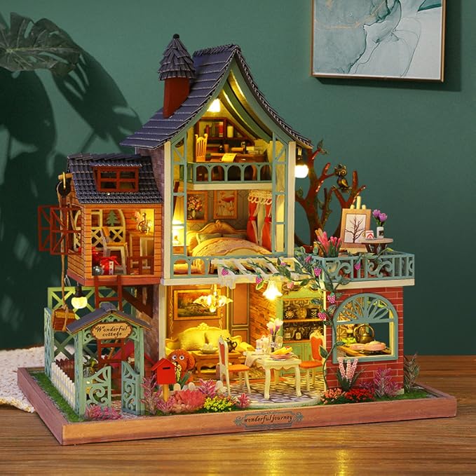 CRIOLPO DIY Miniature Doll House Kit, Inventive Room with Furniture, Tiny House Crafting Set, Miniature House Kits for Adult, Ideal for Hobbyists, for Unleashing Your Creativity - Jungle Sanctuary