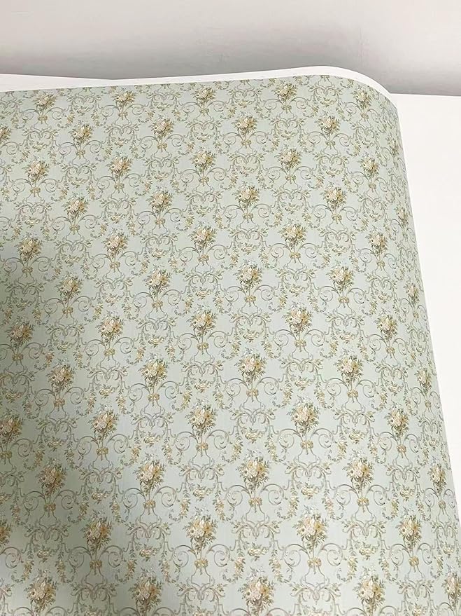 Miniature Dollhouse Accessories Wall Paper 18.9 * 28.34Inch - Wallpaper Self-Adhesive Fit for 1/12 1/6 Scale Decorative Stickers- Light Blue