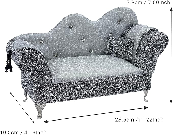 Yikko 1/6 Sofa Cushions for Dollhouse Living Room or Bedroom Decor, 12inch Dolls Accessories, Furniture for Blythe-Doll, Gift for Women Jewelry Box(A57-391)